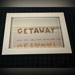 Getaway beach Gray Malin postcard print in white frame 4x6